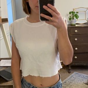 Cropped Urban Outfitters white muscle tank